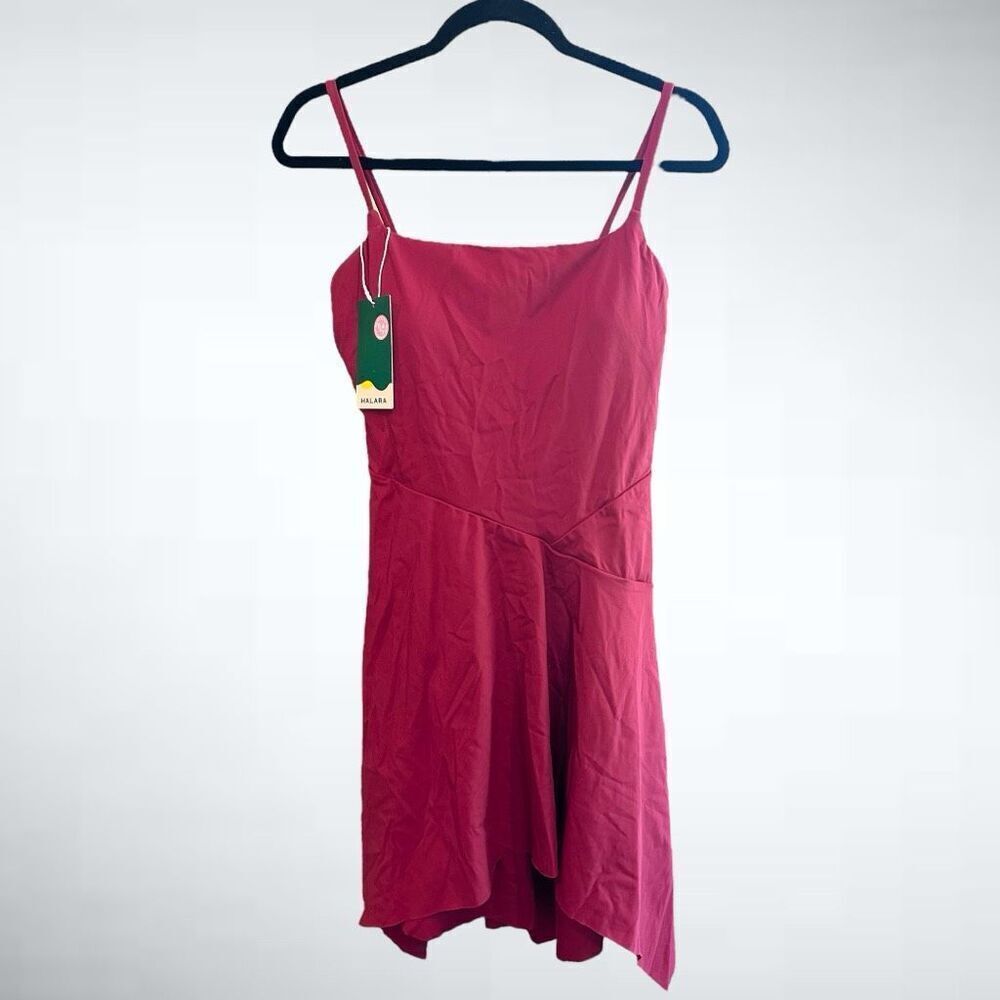 Size M Halara Asymmetrical Hem Slip Dress in Cordovan